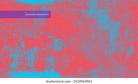 Seamless pattern noise texture in form of frame. High quality textured, old cracked paint, uneven background. Vector dark noise granules. Seamless old blue cracked paint on a red background.