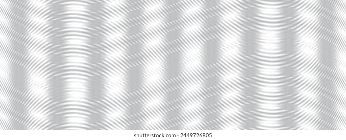 Seamless pattern with noisy moire optical effect. Abstract vector bg with wavy lines surreal texture. Monochrome background