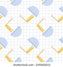 Seamless pattern with noodles. Cute pattern for decoration.