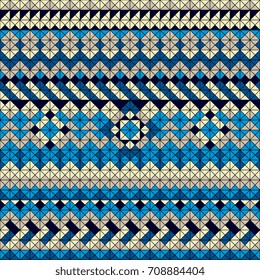 seamless pattern in Norwegian style in blue tones