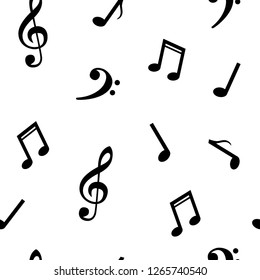 Seamless pattern with notes. Vector illustration in flat style.