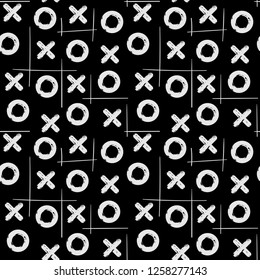 seamless pattern of noughts and crosses vector texture