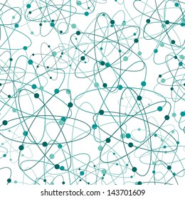 Seamless pattern with nuclear symbols. Green elements on white