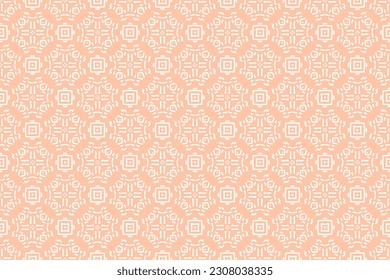 Seamless pattern with nude and cream color. Vector illustration with floral motifs