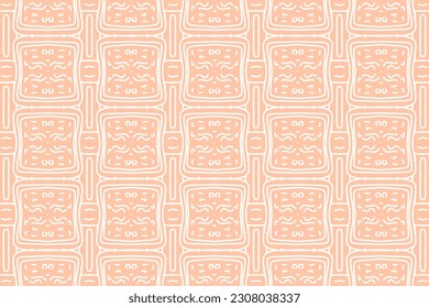 Seamless pattern with nude and cream color. Vector illustration with floral motifs