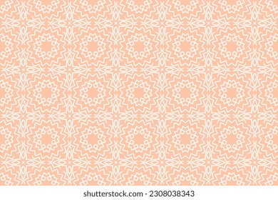 Seamless pattern with nude and cream color. Vector illustration with floral motifs