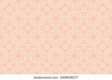 Patrón sin brillo con desnudos y color crema. Ilustración vectorial con motivos florales