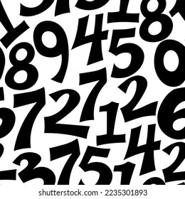 Seamless pattern with number pattern background. Isolated on white background Vector illustration design.