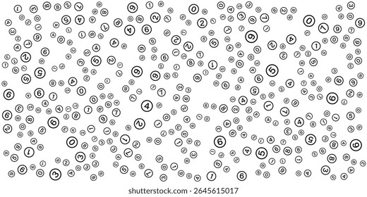 Seamless Pattern of Number Zero to Nine on Background.