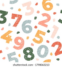 Seamless pattern with numbers. Abstract texture for fabric, textile and paper.