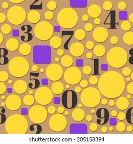 Seamless Pattern with Numbers and Circles for School Designs, Textiles, Backgrounds, etc