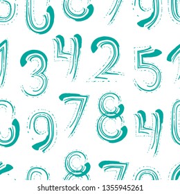 Seamless pattern with numbers. Design element for wallpaper, wrapping paper or fabric. Numerology, astronumerology and human design character. Vector illustration.