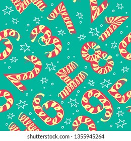 Seamless pattern with numbers. Design element for wallpaper, wrapping paper or fabric. Numerology, astronumerology and human design character. Vector illustration.