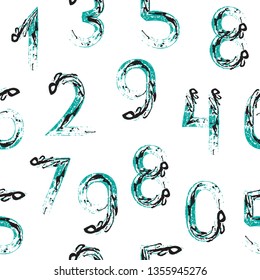 Seamless pattern with numbers. Design element for wallpaper, wrapping paper or fabric. Numerology, astronumerology and human design character. Vector illustration.