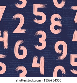 Seamless pattern with numbers. Design element for wallpaper, wrapping paper or fabric. Numerology, astronumerology and human design character. Vector illustration.