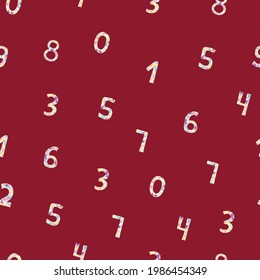 Seamless pattern of numbers in glitter style.