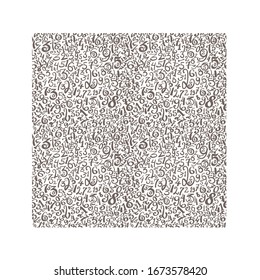Seamless pattern with numbers. Hand drawn. Vector background used for school, fabric, prints and other