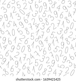 Seamless Pattern Black Hand Drawn Numbers Stock Vector (Royalty Free ...