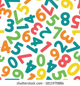 Seamless pattern with numbers for school design. 