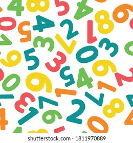 Seamless pattern with numbers for school design. 