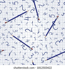 Seamless Pattern With Numbers For School Design