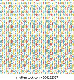 Seamless pattern with numbers for school design. Abstract mathematics background. Vector illustration. Endless texture can be used for printing onto fabric and paper or scrap booking. 