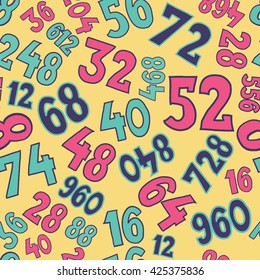 Seamless pattern with numbers for school design.