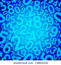 Seamless pattern with numbers.   Vector eps 10 illustration.