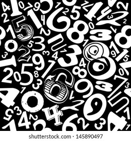 Seamless pattern with numbers. Vector eps 10 illustration.