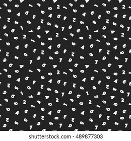 Seamless pattern with numbers. Vector illustration.