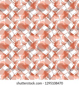 Seamless pattern with numerous abstract figures in vintage style. Vector illustration