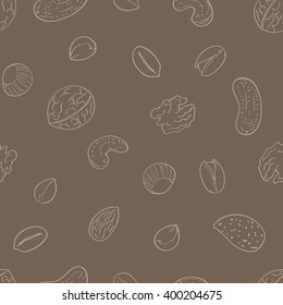 Seamless pattern with nuts
