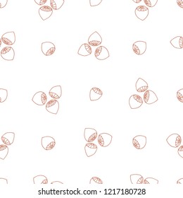 Seamless pattern with nuts in lineart stile