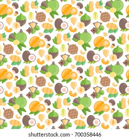 Seamless pattern with nuts. Vector illustration for backgrounds, web and covers.