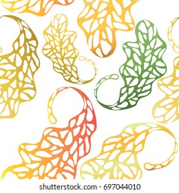 Seamless pattern oak leaf in autumn colors