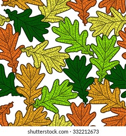 seamless pattern of oak leaves