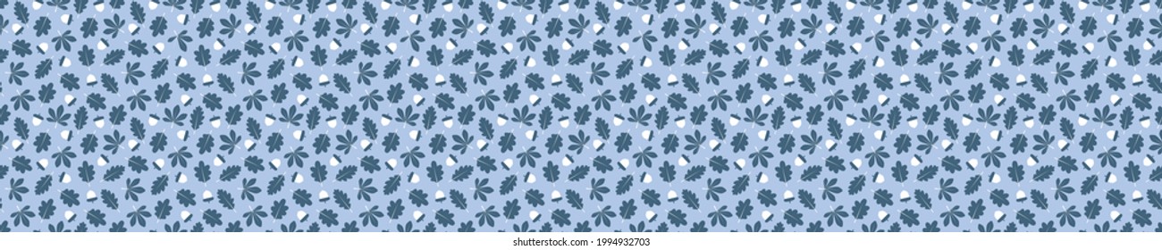 Seamless pattern with oak leaves and acorns