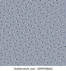 Seamless pattern with oak leaves acorns on sky gray-blue background. Autumn eco-friendly concept. For surface design and other design projects