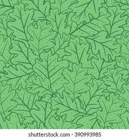 Seamless pattern with oak leaves. Can be used for wallpaper, pattern fills, greeting cards, webpage backgrounds, wrapping paper or fabric. Vector illustration. EPS 10.