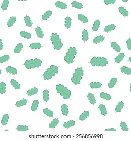 seamless pattern with oak leaves Vector illustration