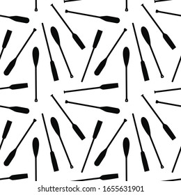 Seamless pattern with oars paddle silhouette on white background. Printble ornament for home decor in trend style. Vector Illustration
