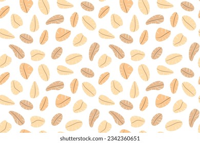 seamless pattern with oat flakes; breakfast; healthy diet background- vector illustration
