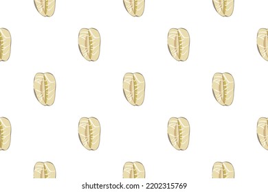 A seamless pattern of oat flakes in ochre. Minimalist vector illustration. For background, decoration, food packaging, textile, designs, logos, posters, prints