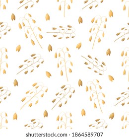 Seamless pattern of Oat, vector illustration of cereals and muesli, background for healthy food.