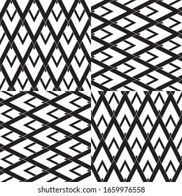 Seamless pattern with oblique black arrow segments