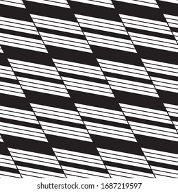 Seamless pattern with oblique black bands