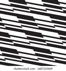 Seamless pattern with oblique black bands