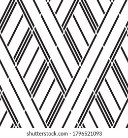 Seamless pattern with oblique black bands
