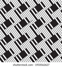 Seamless pattern with oblique black bands