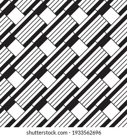 Seamless pattern with oblique black bands